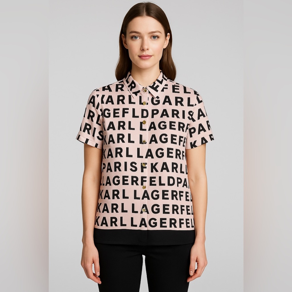 Karl Lagerfeld Paris‎ Logo Blouse – Size XL (Designer Deal!)